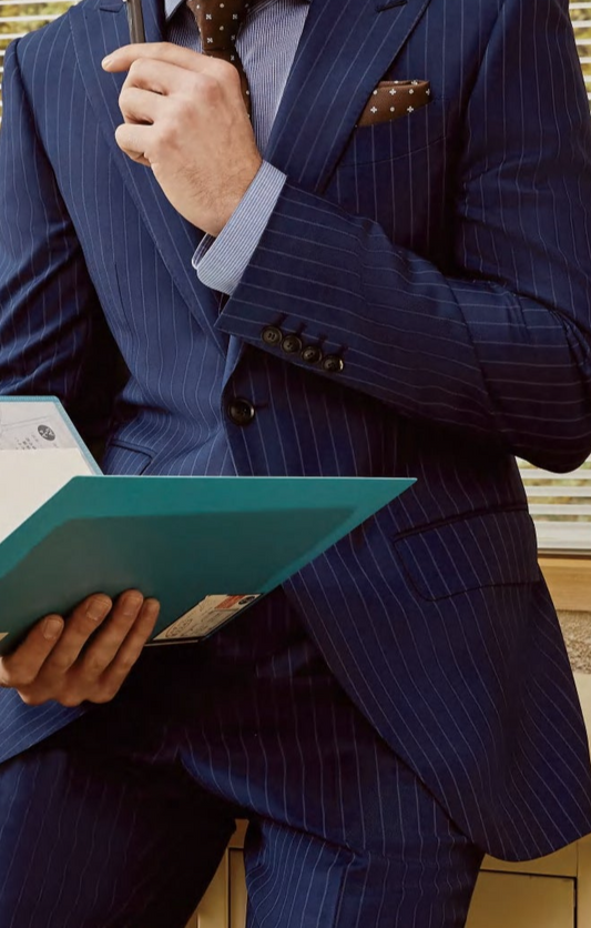 The Contemplative Pinstripe Precision Suit