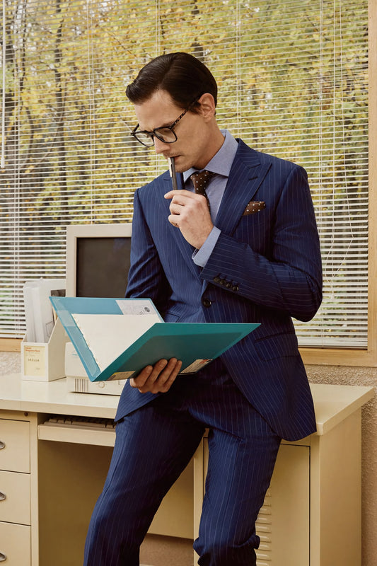 The Contemplative Pinstripe Precision Suit
