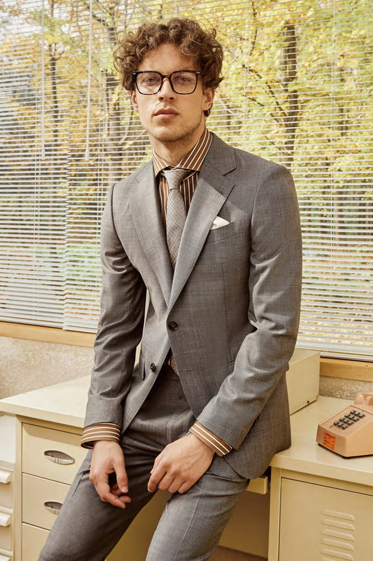The Intellectual Visionary: Urban Gray Sophistication Suit