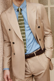 Camel Double-Breasted Blazer Camel Double-Breasted Blazer