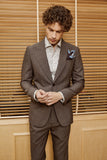 Luxurious Dark Brown Wool Pant Suit Luxurious Dark Brown Wool Pant Suit