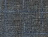 Classic Grey Double-Breasted Windowpane Suit Classic Grey Double-Breasted Windowpane Suit