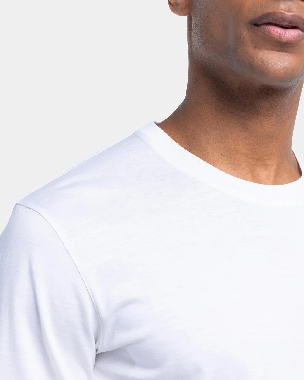 White Soft Short Sleeve T-Shirt Silk Cotton | Filatori