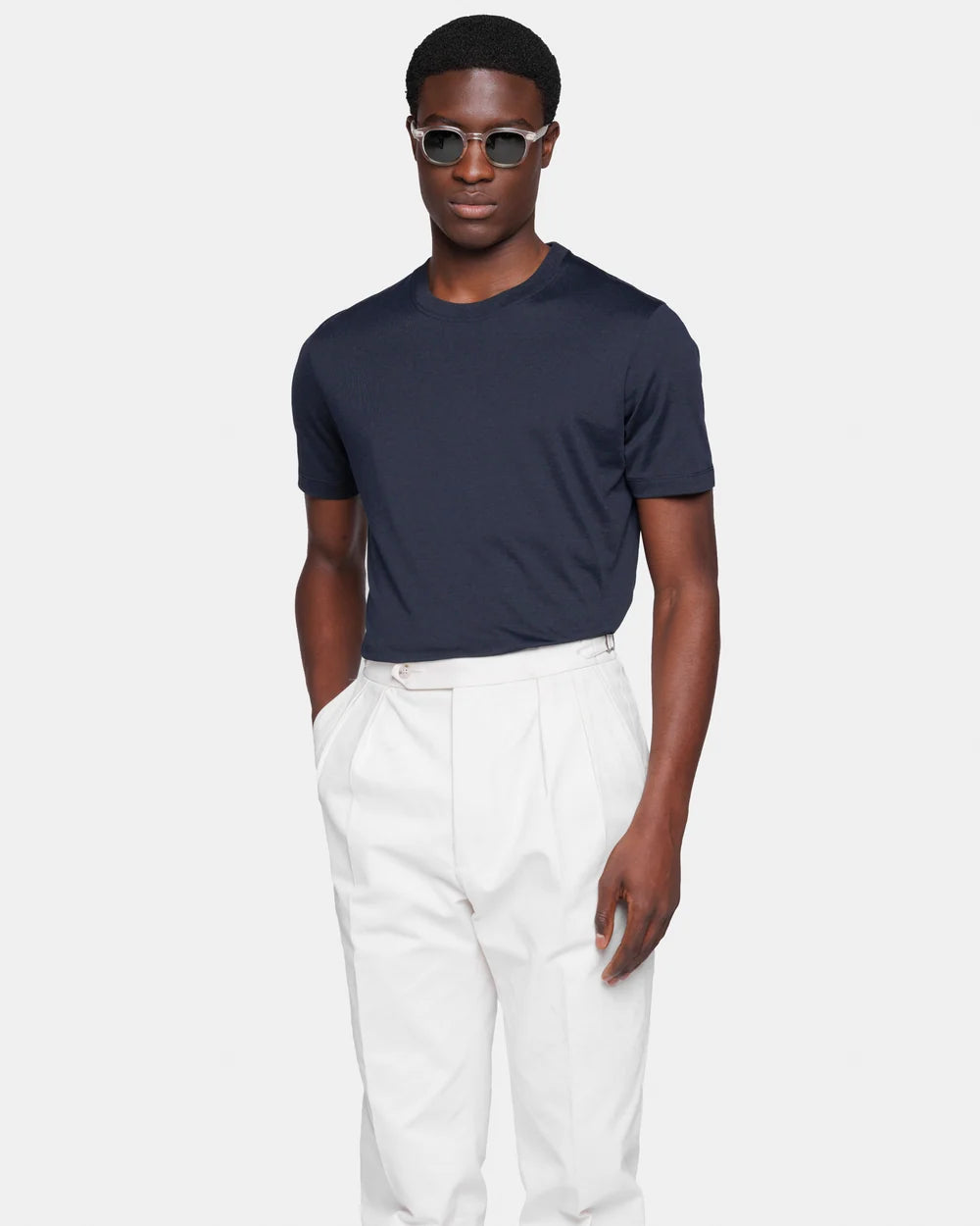 Black Soft Short Sleeve T-Shirt Silk Cotton | Filatori