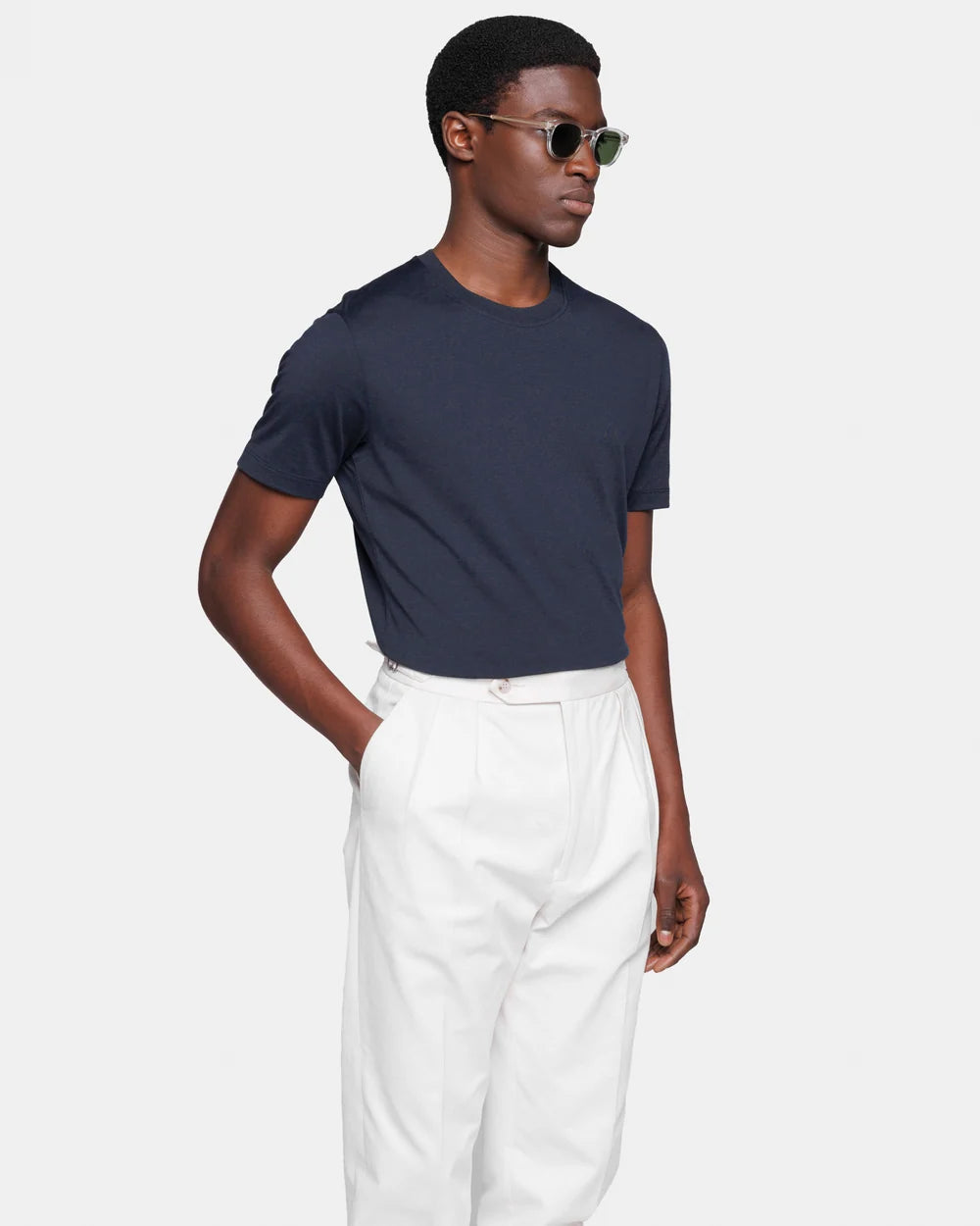 Black Soft Short Sleeve T-Shirt Silk Cotton | Filatori
