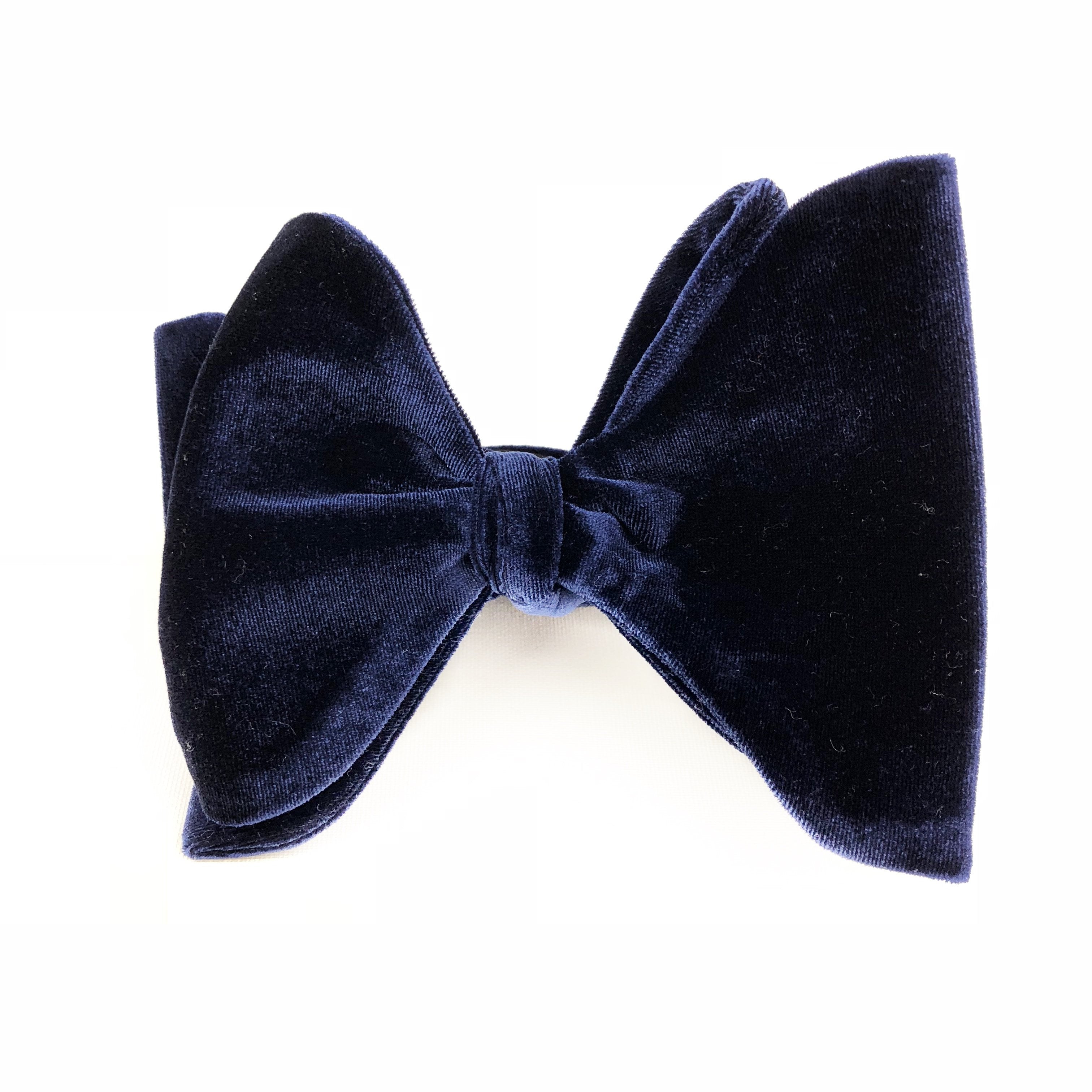 Navy Velvet Butterfly Bow Tie