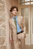 Camel Double-Breasted Blazer