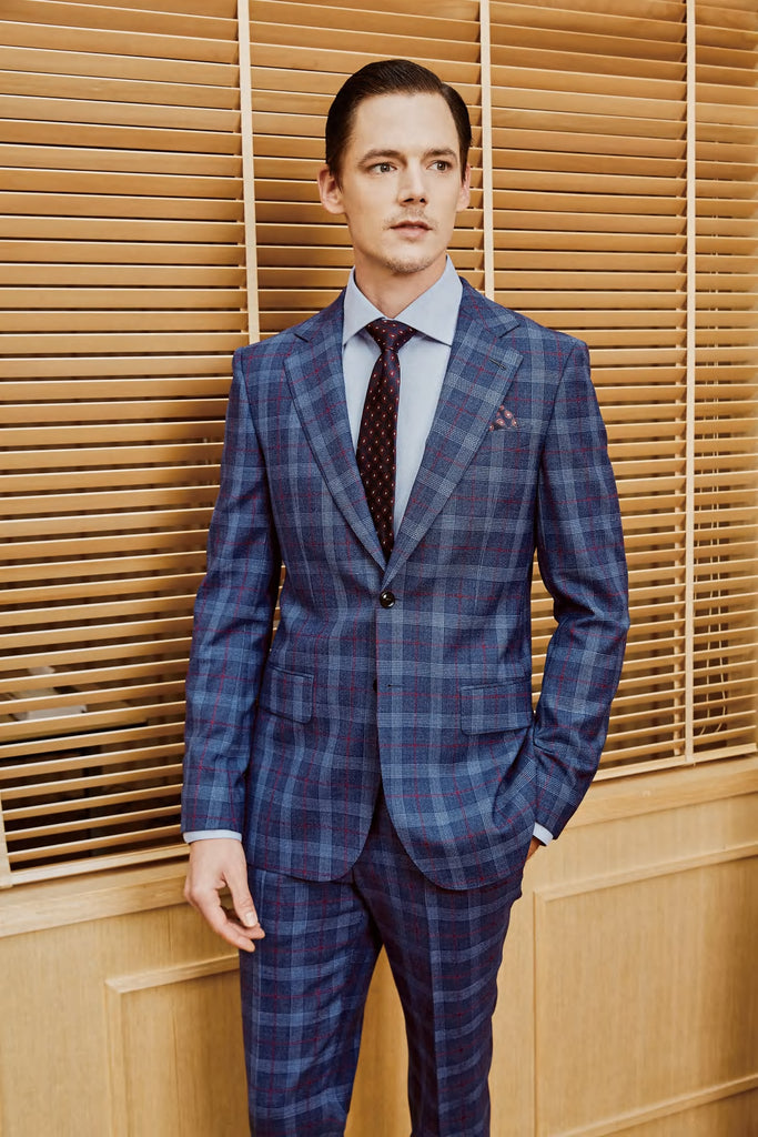 Elegant Blue Pinstripe Wool Suit