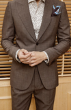 Luxurious Dark Brown Wool Pant Suit
