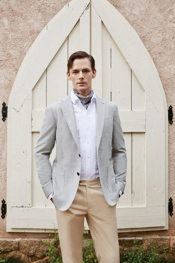 Classic Linen Blazer Summer Sophistication MIchael Frackowiak Bespoke