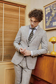 Light Grey Check Two Piece Suit
