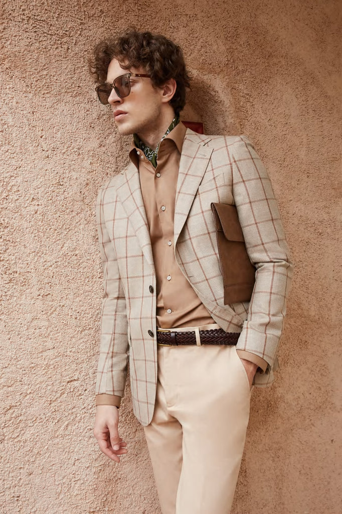 Elegant Neutrals: The Sophisticated Checkered Blazer