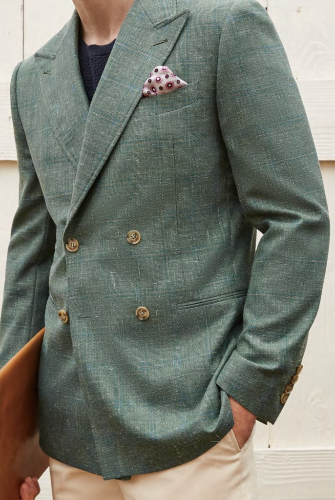 Sage Sophistication: The Refined Double-Breasted Blazer