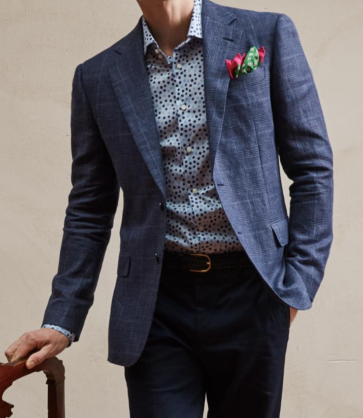 Blue Pattern Sport Coat