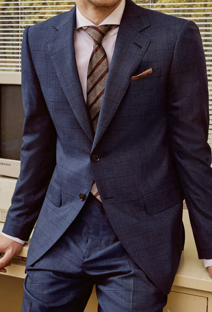 The Modern Professional's Navy Plaid Suit