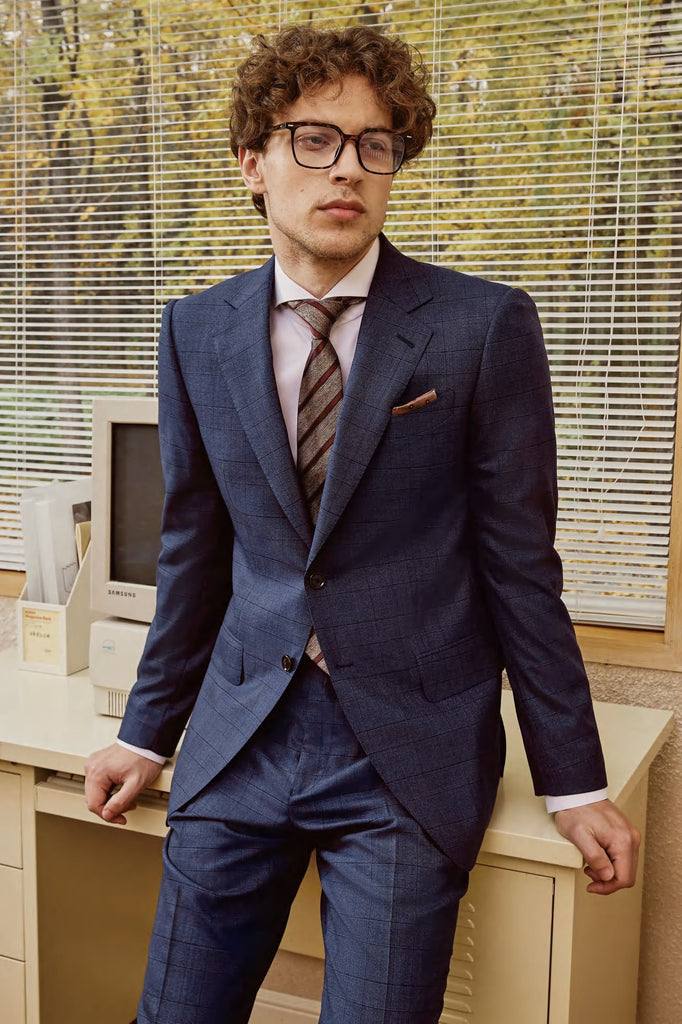 The Modern Professional's Navy Plaid Suit