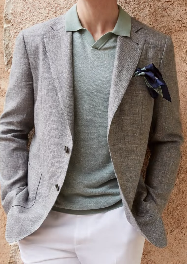 Heathered Gray Linen Blazer