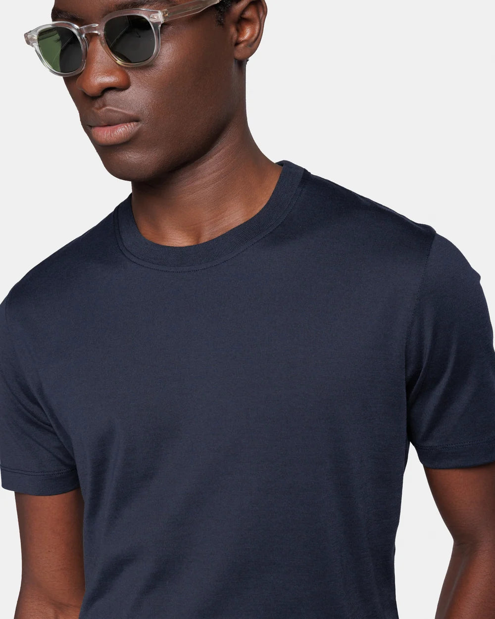 Black Soft Short Sleeve T-Shirt Silk Cotton | Filatori