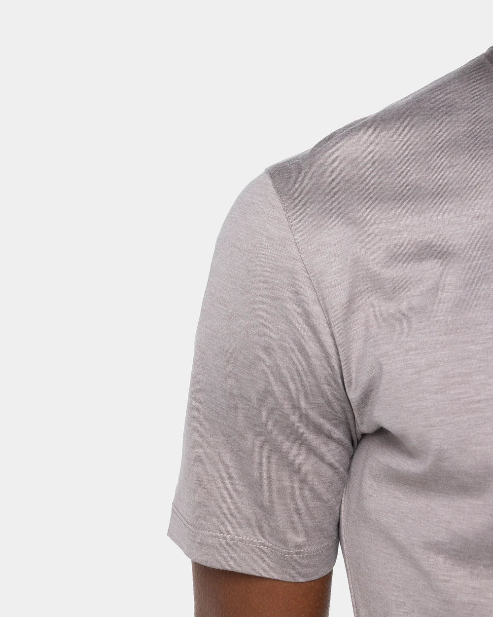 Sand Melange Soft Short Sleeve T-Shirt Silk Cotton | Filatori