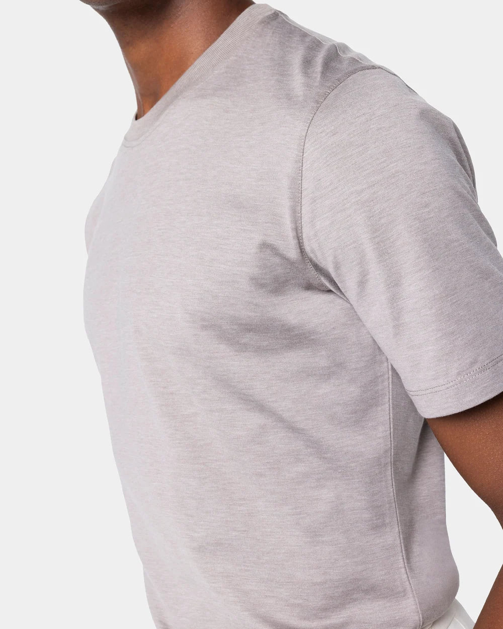 Sand Melange Soft Short Sleeve T-Shirt Silk Cotton | Filatori