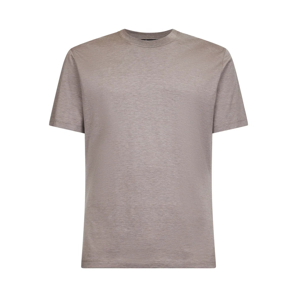 Sand Melange Soft Short Sleeve T-Shirt Silk Cotton | Filatori