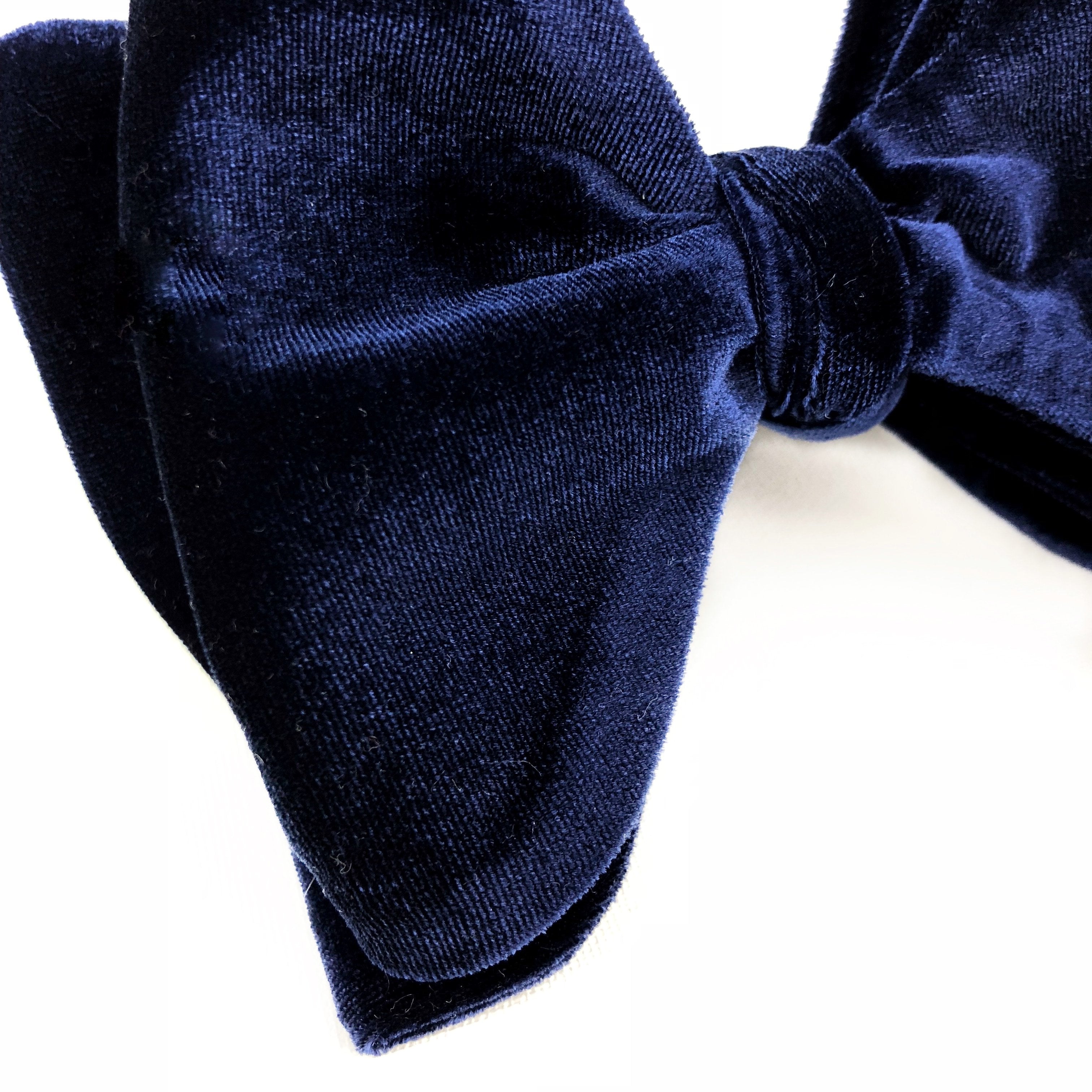 Navy Velvet Butterfly Bow Tie