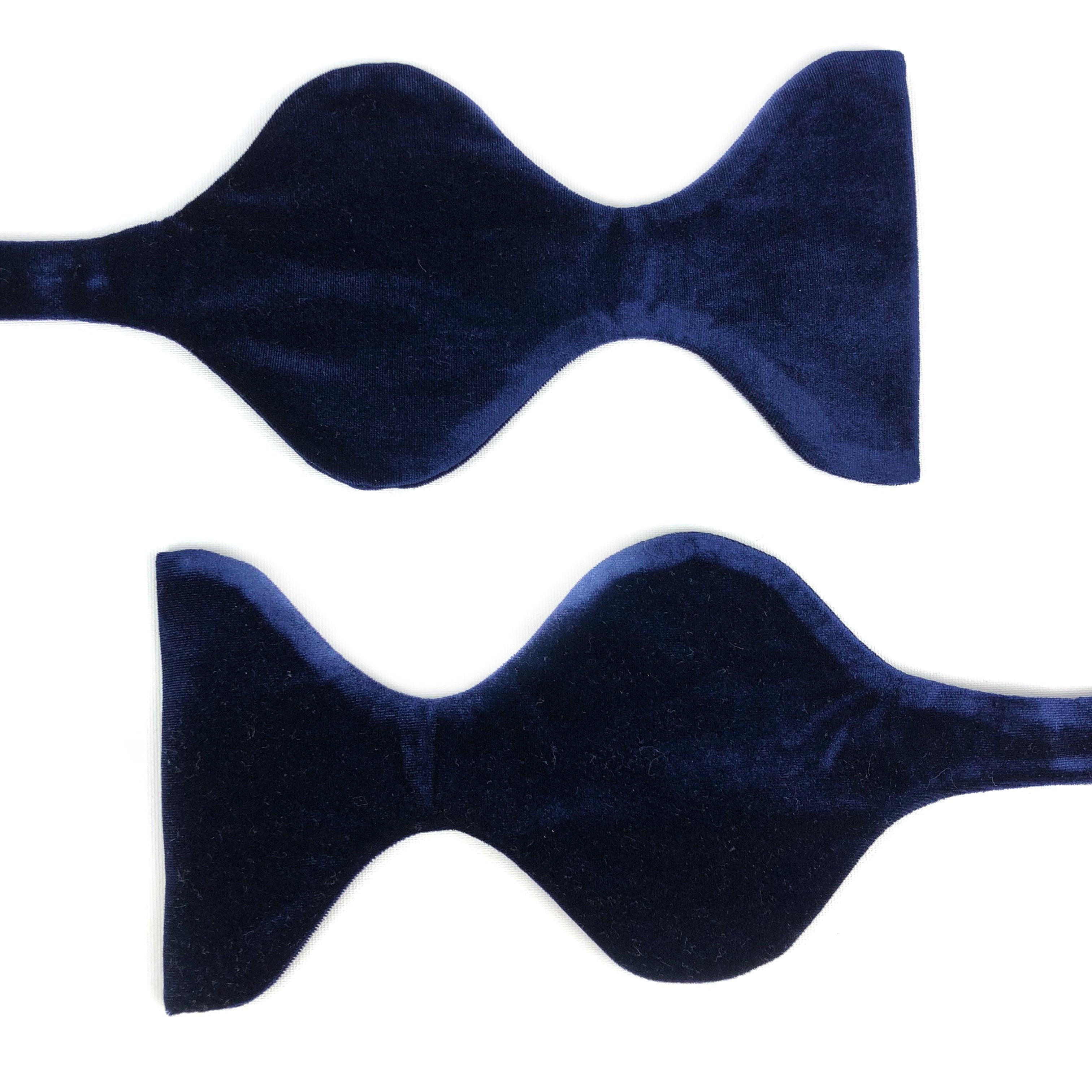 Navy Velvet Butterfly Bow Tie